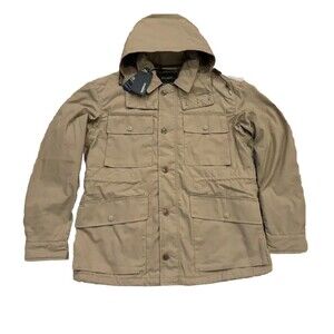 Buck Mason Desert Khaki Storm Stopper Field Jacket L Large Hooded.
Used in VGC.